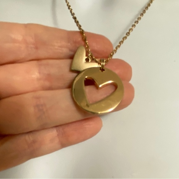 Gold Heart Cut-Outs Necklace Charm - Picture 7 of 7